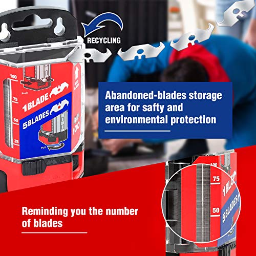 WORKPRO Utility Hook Blades, 100 Pack SK5 Steel Hook Utility Knife