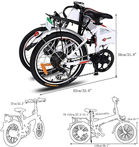 BIKFUN Electric Bike Mountain e-bike, 20/26 inch Electric Assisted Bicycle with 36V 8Ah Lithium Battery, 250W Motor, 7… - Image 8