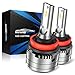 H11/H9 Led Headlight Bulbs, Marsauto H8/H16 Super Bright Low Beam/Fog Light Bulb Conversion Kit with Fan, CANbus-Ready IP67 CSP Chips 6000K Xenon White 2-Pack