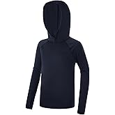 Poekuao Boys Rash Guard Hoodie UPF 50+ Sun Protection Long Sleeve Swim Shirt Quick Dry Kids SPF Fishing Water Beach Shirts