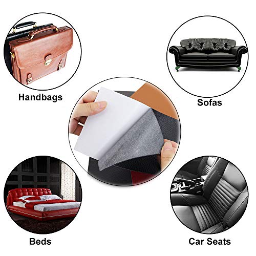 image for Lyeiaa Leather Repair Patch 10 Pieces Leather Repair Kit Black Leather