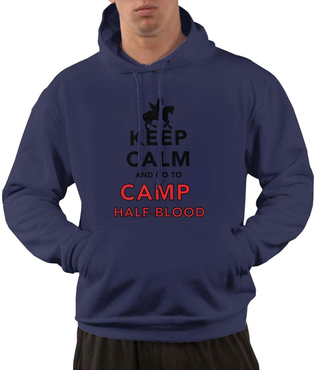 Keep Calm and Go to Camp Half Blood Men's Long Sleeve Pullover Hoodie with Pocket