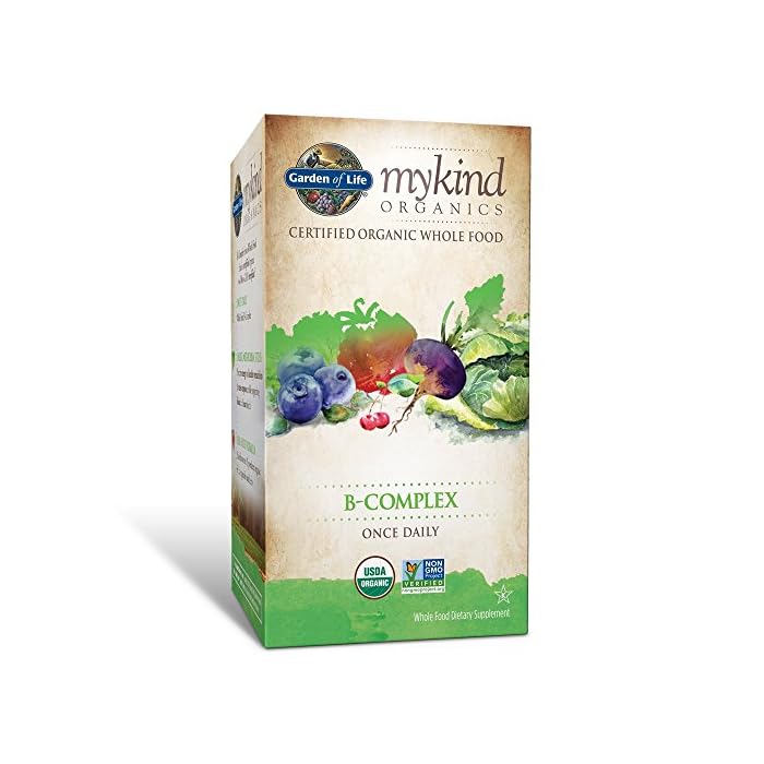 Garden of Life mykind Organics Vitamin B Complex Once Daily, 30 Tablets, Vegan B Complex Vitamins with Folate, B12…