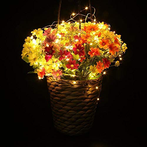 MANGO S Quality LED Fairy Lights 100LED 33f Battery Powered Remote Control Waterproof Dimmable Copper Wire Strip Lamp for Bedroom Patio Garden Indoor Outdoor Christmas Decor- Warm White (1 Pack) - Thumbnail 4
