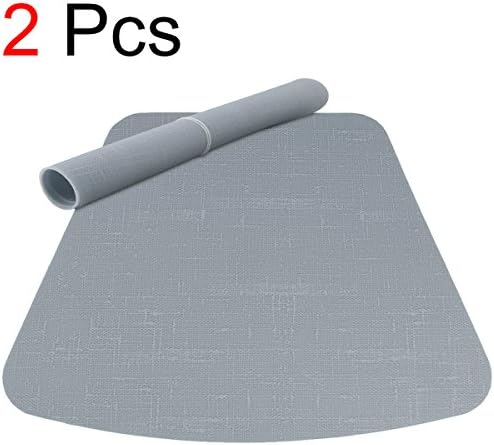 TABLECARE Wedge Silicone Placemats for Round Table Dining Table Placemat Silicone Round Table Mat, Set of 2, Gray