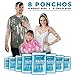 Disposable Rain Poncho Family 8 Pack: Clear Emergency Raincoat Ponchos w/Hood for Adults & Kids - Heavy Duty One Size Fits All Waterproof Travel Plastic Rain Jacket for Adult Men & Women or Children