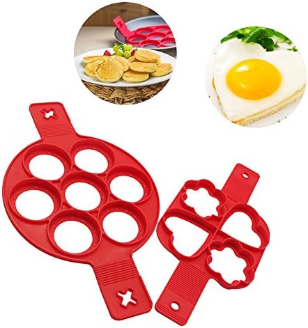 Silicone Pancake Mold Nonstick Egg Ring Maker Round Heart-shaped Flower- shaped (2)