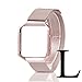 For Fitbit Blaze Band, Wearlizer Milanese Loop Watch Band Replacement Stainless Steel Bracelet Strap With Metal Frame for Fitbit Blaze - Rose Gold Pink Large