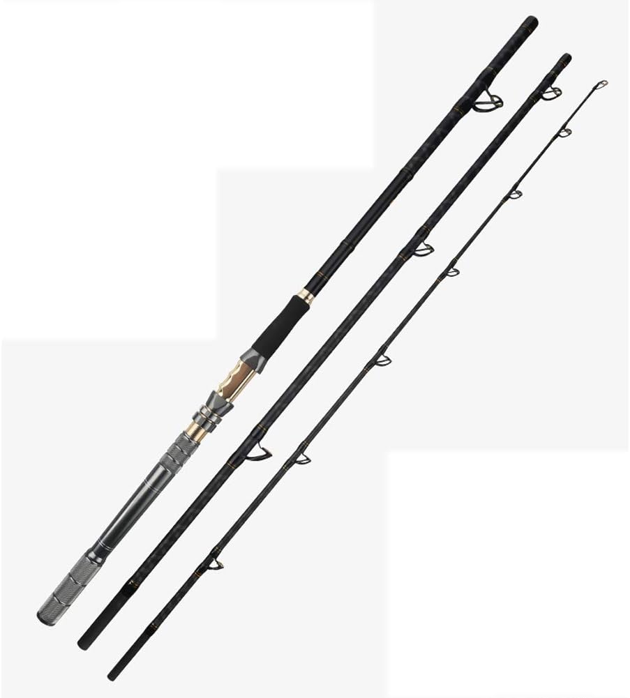 Telescopic Fishing Rod Portable Carbon Fiber 3 piece Fishing Rod Pole,Saltwater Freshwater Travel Retractable Spinning Fishing Rod, Total Length: 3.0-3.6m
