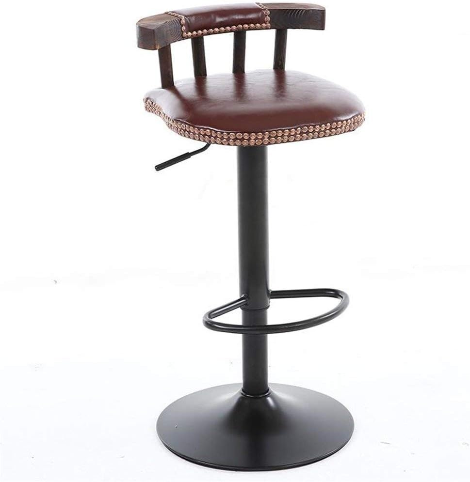 Amazoncom Comfortable Shopfitting Retro Bar Stool With Backrest Imitation Leather Chair Or Adjustable Fabric