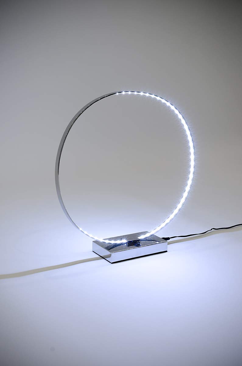 Febland LED Ring Table Lamp, Silver/White