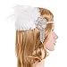 eforpretty 1920's Vintage Rhinestone Flower Flapper headband Headpiece with White Feather,One Size