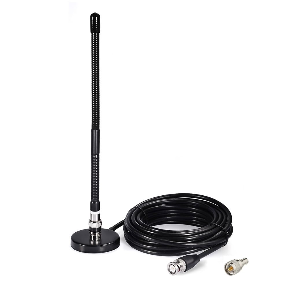 Bingfu CB Aerial Antenna 27MHz Soft Whip Magnetic Base BNC PL259 Connector CB Aerial Antenna Compatible with Portable Handheld CB Radio Car Mobile Radio Scanner