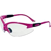 Global Vision Cougar Safety Glasses Hot Pink Frame 2.0x Magnification Bifocal Clear Lens