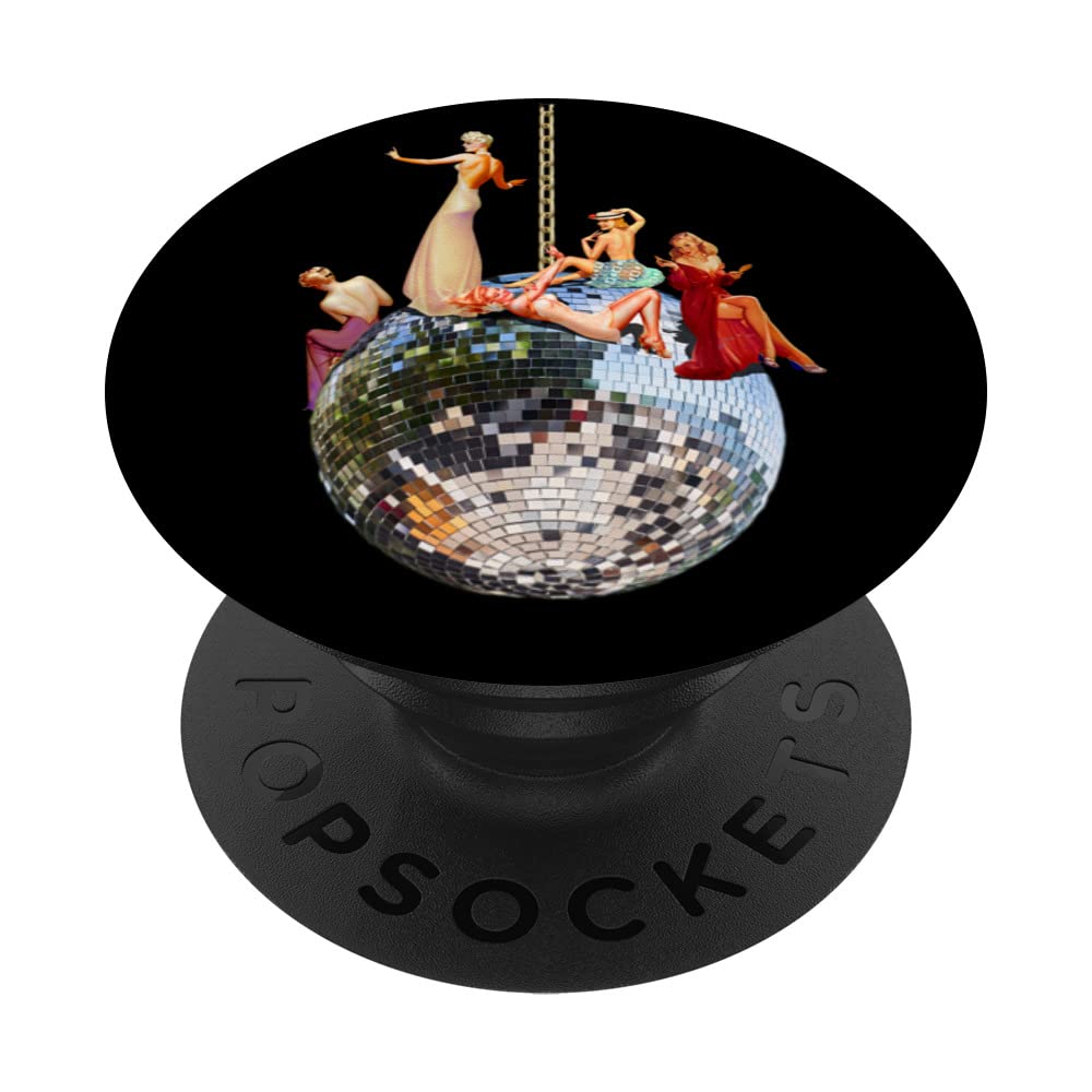 Pin-Up Girl Girls Disco Ball Retro Vintage PopSockets Swappable PopGrip