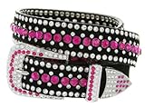 Ladies Western Rhinestone Bling Cowgirl Belt (Pink, S(32