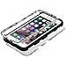 iPhone 6 Case, iPhone 6S Case, JoJoGoldStar Dual Layer Hybrid, Slim Fit Heavy Duty Plastic and Silicone TPU Hard Cover with Stylus and Screen Protector - Silver Lace Swirls