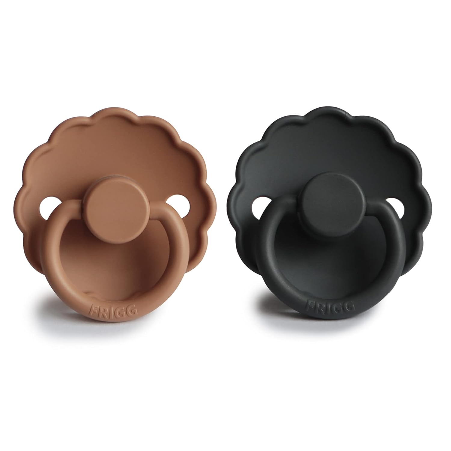 FRIGG Daisy Silicone Baby Pacifier | Made in Denmark | BPA-Free (Graphite/Peach Bronze, 6-18 Months) : Baby