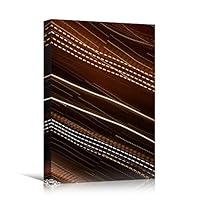 Canvas Wall Art Orange Light Art Abstract Colorful Hallway Industrial Lights Mixed Media Multicolor Neon - 12x18 inches
