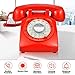 ECVISION 1960's Style Rotary Retro Old Fashioned Dial Home Telephone with Red Color