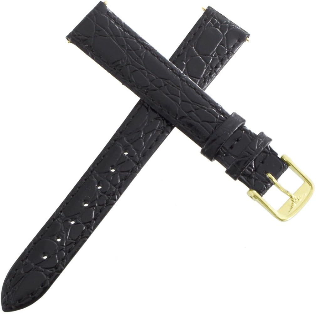 Longines Women's 14mm Black Leather Replacement Watch Band