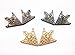 yueton 3 Pairs Golden Bronze Copper Metal Triangle Brooch, Collar Pins Decoration Parts