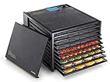 Excalibur 2900ECB 9-Tray Food Dehydrator with Adjustable Thermostat for Temperature Control Patented Technology for Faster and Efficient Drying 15 Square Feet Drying Space Made in USA, 9-Tray, Black
