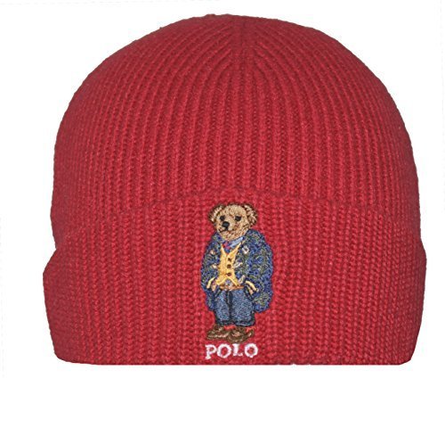 Polo Ralph Lauren Mens Polo Bear Knit Fashion Winter Hat (Tudor Red/Twead, One Size) Polo Ralph Lauren Mens Polo Bear Knit Fashion Winter Hat (Tudor Red/Twead, One Size)