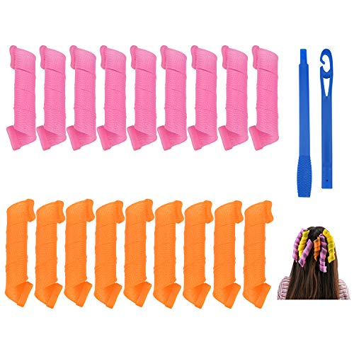 Magic Hair Curlers Spiral Curls Styling Kit,18 PCS No Heat Wave Hair
