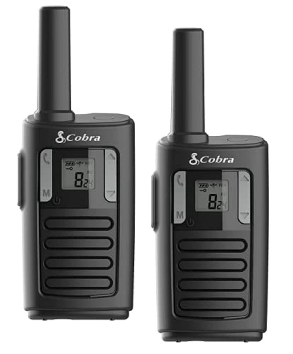 COBRA MT100 PMR446 2-Way License Free Walkie Talkie Radio (Twin Pack) - Black
