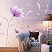Kaimao Purple Flower in The Wind Wall Stickers Art Decal Murals Removable Wallpapers for Home Decoration