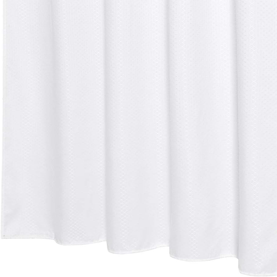 EurCross White Waffle Shower Curtain,Heavy Duty Polyester Water-resistant Machine Washable Bathroom Shower Curtain with 12pcs Hooks,180 x 180cm - Image 4