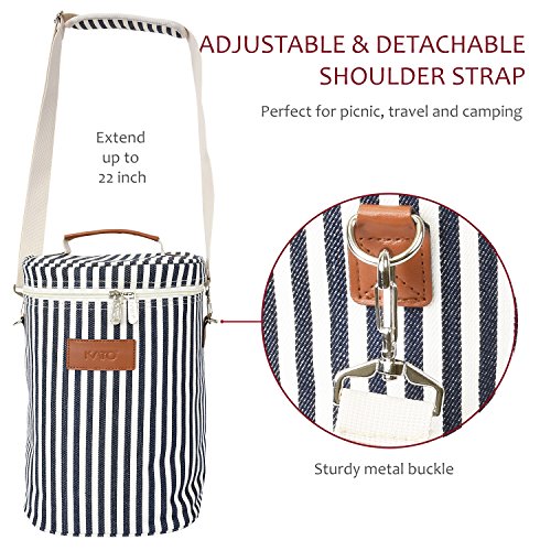 image for Kato Insulated Wine Tote Bag - 2 Bottle Travel Padded Wine/ Champagne 