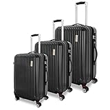 TravelCross Luggage 3 Piece (PC+ABS) Double Wheels Set w/ TSA lock and Global Tracking System