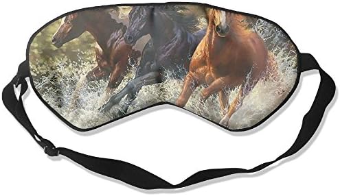 Eye Mask Eyeshade Horse Running Oil Painting Sleeping Mask Blindfold Eyepatch Adjustable Head Strap