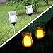 OxyLED OxyFlor SL06 Crackle Glass Glickering Candle LED Solar Garden Light, Outdoor Solar Power Light with Light Sensor, Warm White Light, 2 Pack