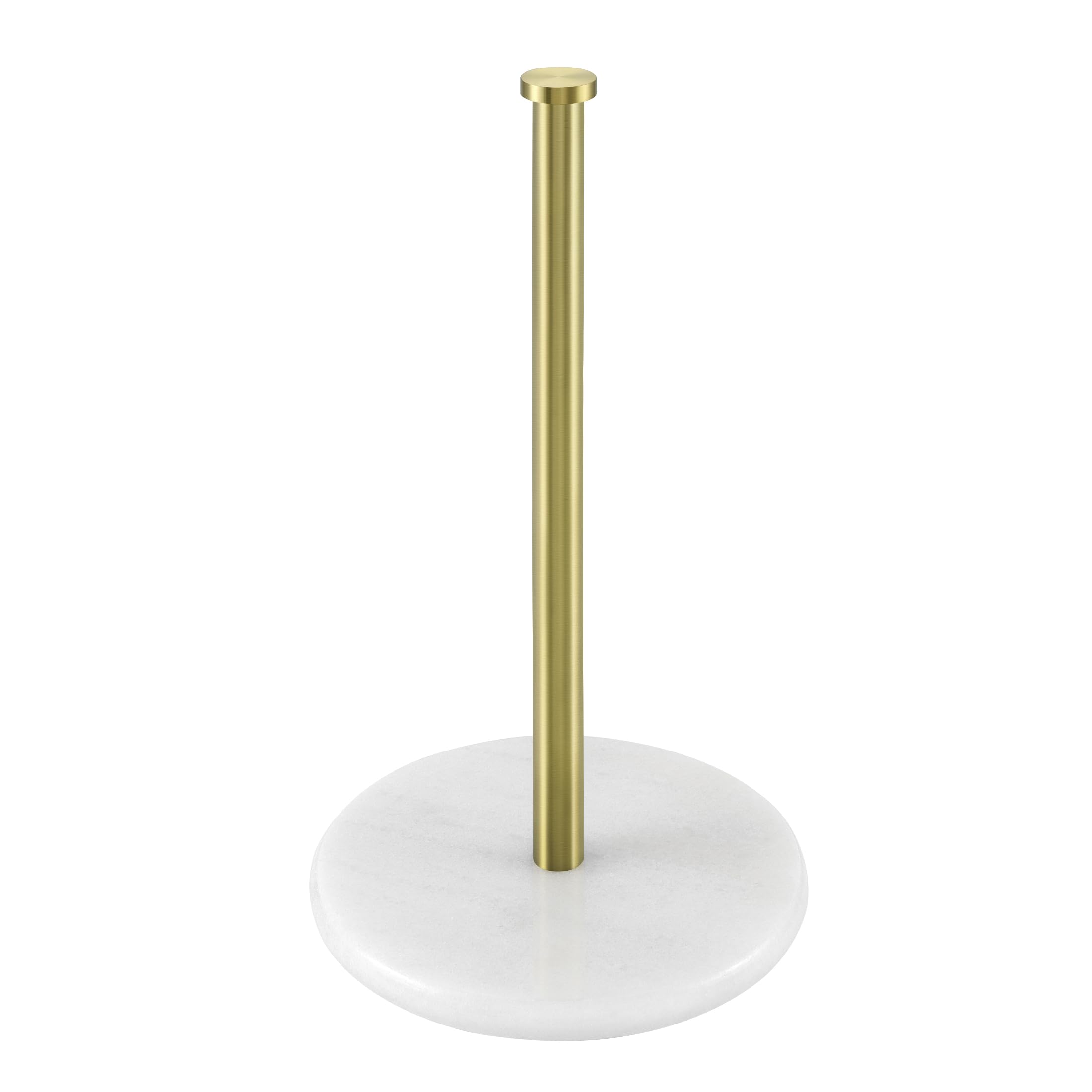 Photo 1 of KES Marble Paper Towel Holder Gold Countertop, Kitchen Standing Paper Towel Holders Marble Base Standard or Jumbo-Sized Rolls Brushed Gold, KPH100-BZ
