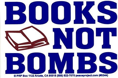 Books Not Bombs – Bumper Sticker / Decal (5.5" X 3.5")