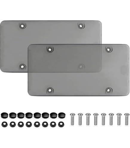 Purchase Plain 2 Tone Chrome-Black License Plate Tag Frame Screw Caps For Auto-Car-Truck In - Foto 9