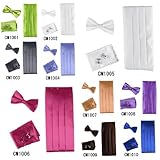 EIA1E01 Multicolored Silk Solid Cummerbund for Mens Gift Bow Tie Set By Epoint