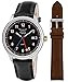 AVIATOR F-Series Men's Vintage Flight Pilot Dual Time GMT Quartz with Two Interchangeable Genuine Leather Straps Black and Brown Watch Set