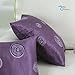 Pack of 2 CaliTime Cushion Covers Throw Pillow Cases Shells for Home Sofa Couch 18 X 18 Inches, Modern Random Circles Geometric Chain Embroidered, Purple