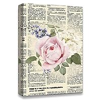 Canvas Wall Art Flower On The Newspaper Canvas Prints Home Artwork Decoration for Living Room,Bedroom - 12x18 inches