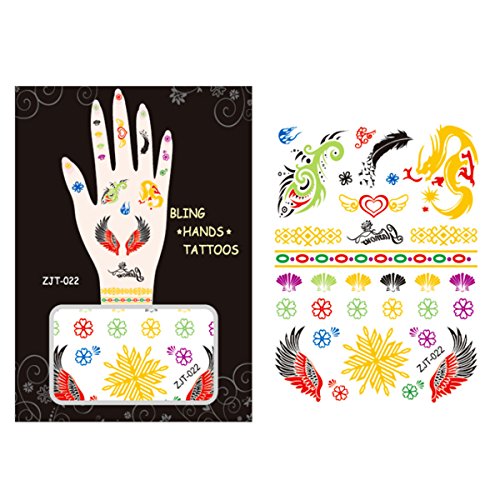 AllyDrew Metallic Body Art Hand Tattoos, Majestic