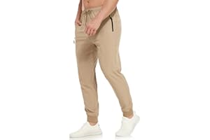 SPOSULEI Mens Joggers Lightweight Athletic Hiking Pants Quick Dry Running Track Gym Sweatpants with Zipper Pockets
