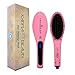 Hair Straightener Brush | Anti - Scald straightening Heat Brush | Ionic Ceramic Technology | LCD Screen | Auto Shut Off | Karma Beauty |(Pink)