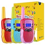 SnowCinda 3 Pack Walkie Talkies for Kids , 22 Channels 2 Way Radio Toy with Backlit LCD Flashlight, 3 Miles Range for Outside Adventures, Camping, Hiking, Toys for 3-12 Years Old Boys or Girls