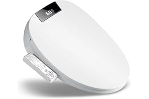 WLJBIDET Electric Heated Toilet Seat Bidet with Warm Water Rear and Front Wash, Adjustable Warm Air Dryer, Self-Cleaning Stainless Steel Nozzle, Slow Closed Toilet Seat & Lid, Elongated