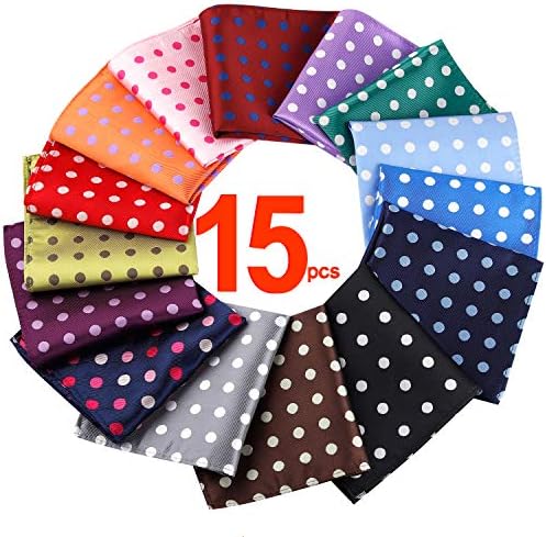15/20 pcs Pocket Square For men Assorted Polka Dots or Solid Color