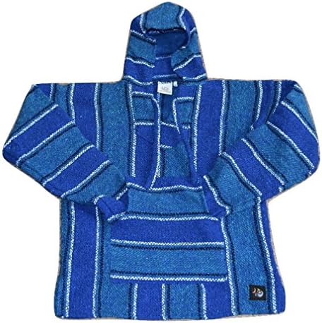 Fiesta Ziesta Poncho - Hand-woven, Authentic and Eco-Friendly Mexican Baja Hoodie with Pocket, Cabo - XL